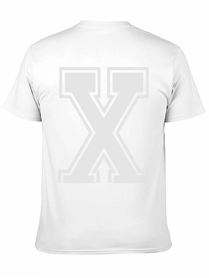Bold Letter X Graphic Tee - Black Cotton Blend