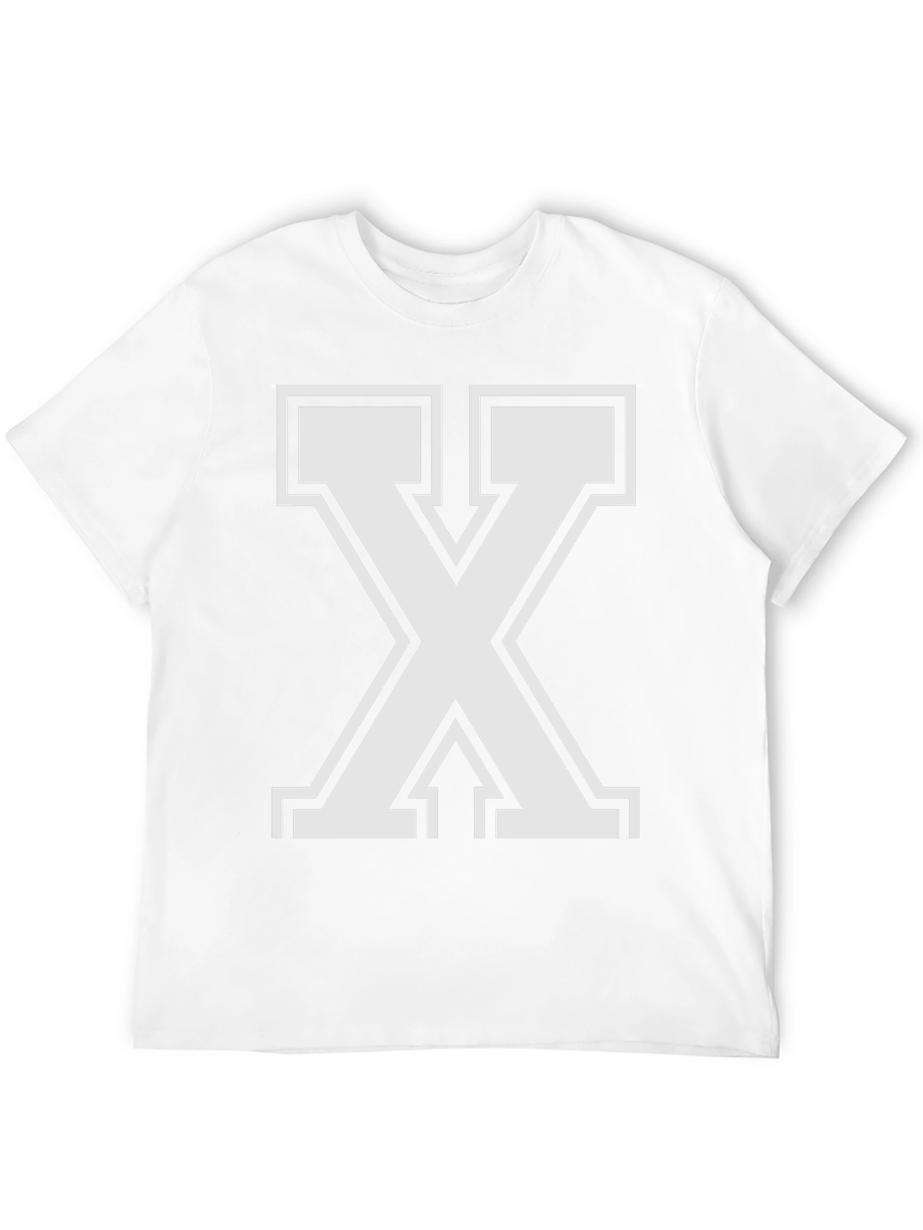 Bold Letter X Graphic Tee - Black Cotton Blend