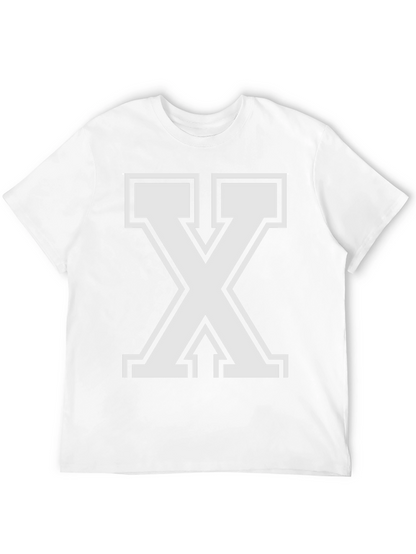 Bold Letter X Graphic Tee - Black Cotton Blend