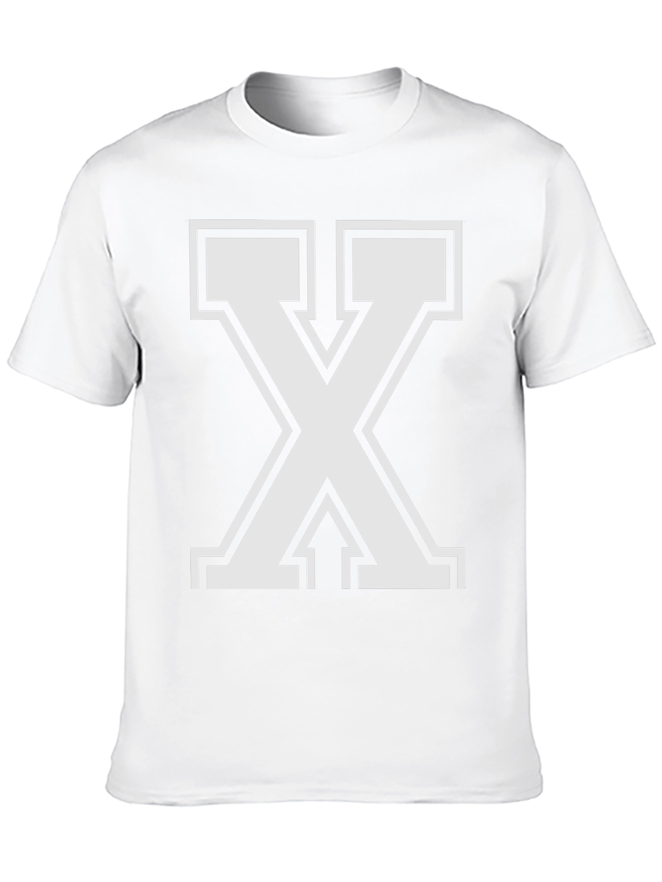 Bold Letter X Graphic Tee - Black Cotton Blend