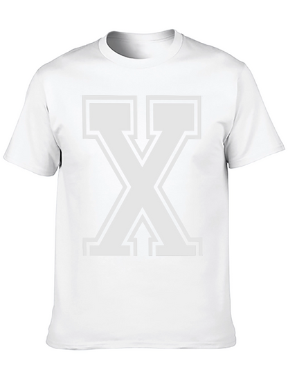 Bold Letter X Graphic Tee - Black Cotton Blend