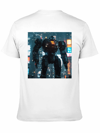 Sci-Fi Robot Graphic Black T-Shirt