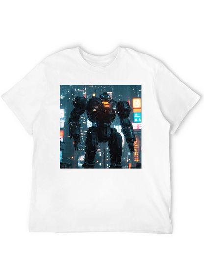 Sci-Fi Robot Graphic Black T-Shirt
