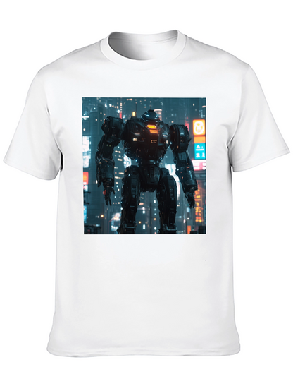 Sci-Fi Robot Graphic Black T-Shirt