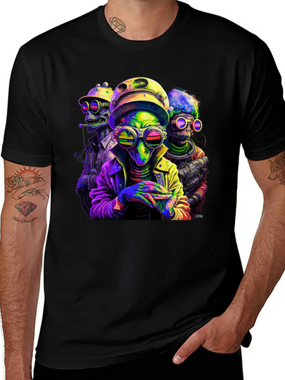 Colorful Alien Crew T-Shirt