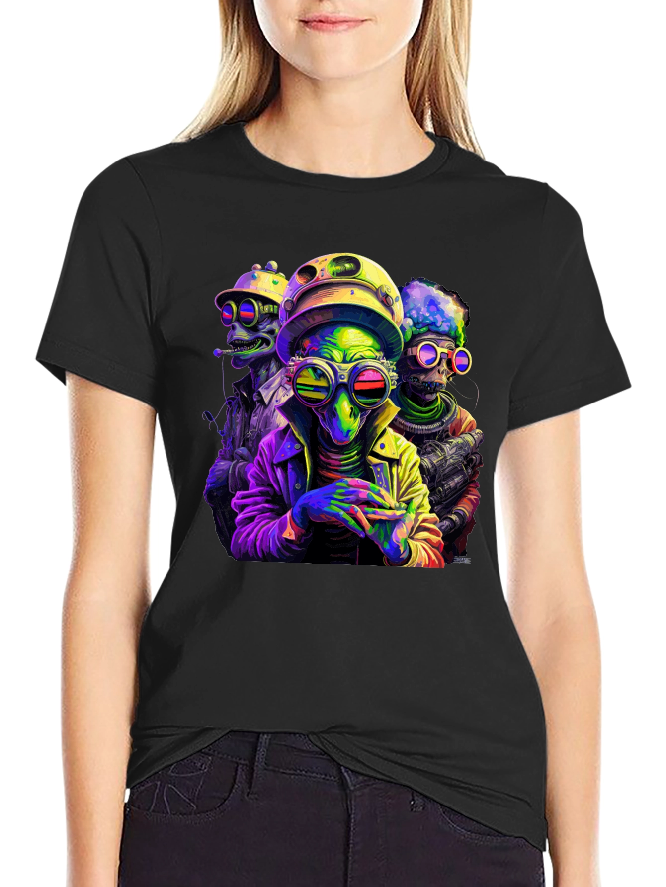 Colorful Alien Crew T-Shirt
