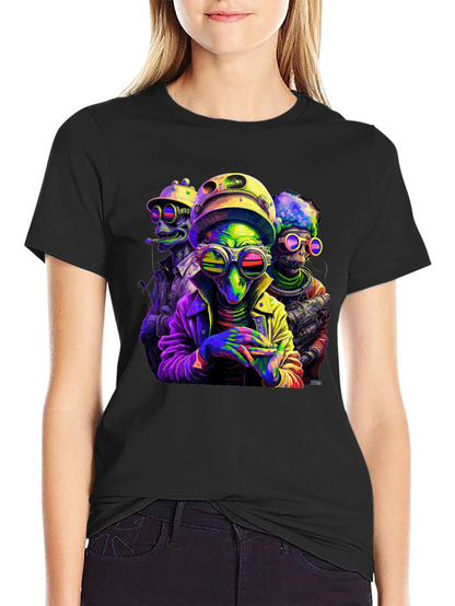 Colorful Alien Crew T-Shirt