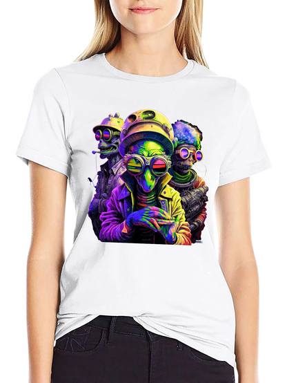 Colorful Alien Crew T-Shirt