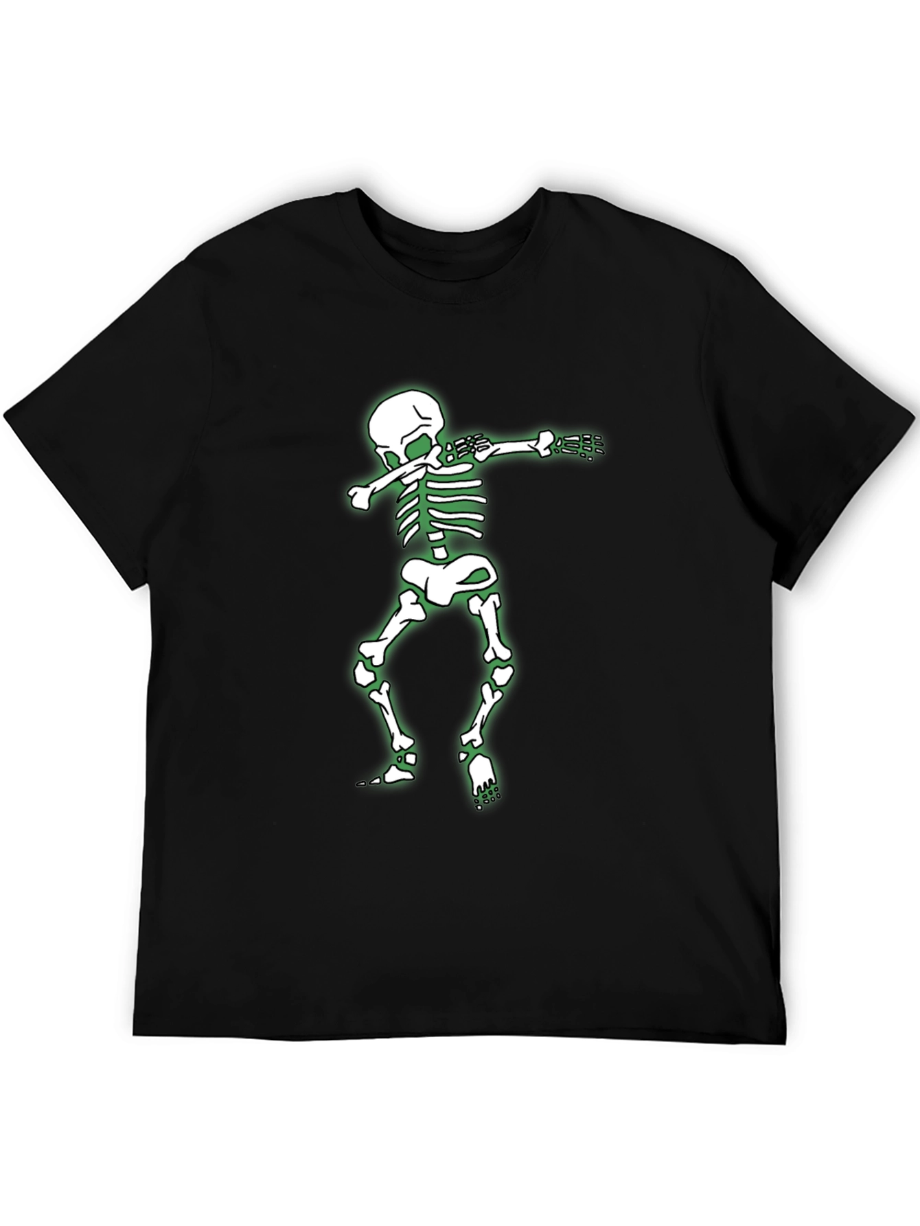 Skeleton Dabbing Graphic Tee - Black Cotton Shirt