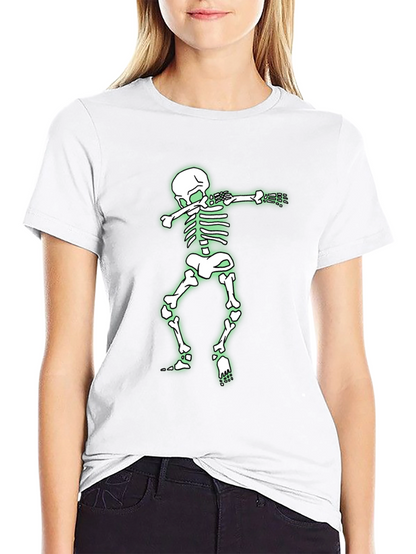 Skeleton Dabbing Graphic Tee - Black Cotton Shirt