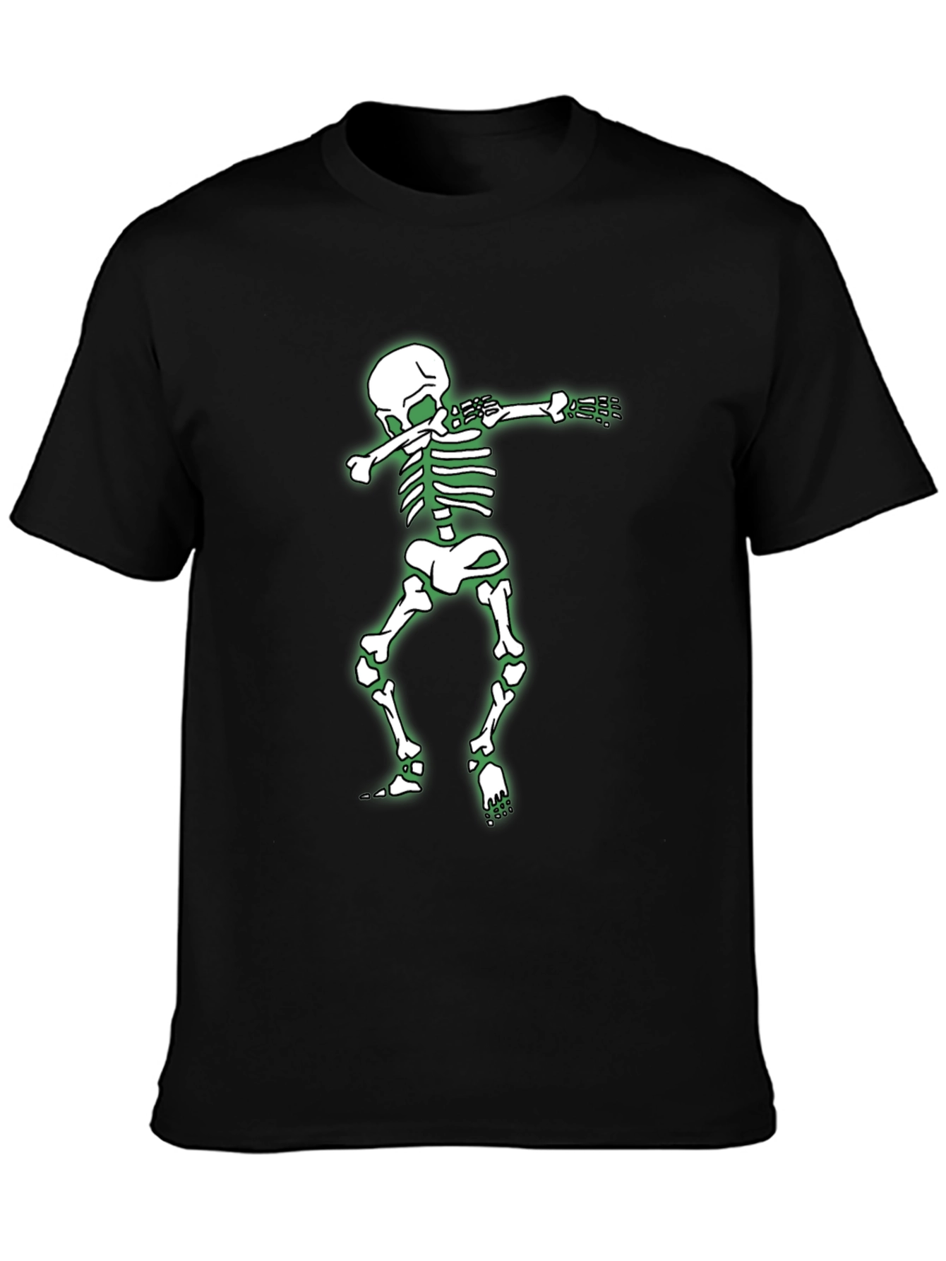 Skeleton Dabbing Graphic Tee - Black Cotton Shirt