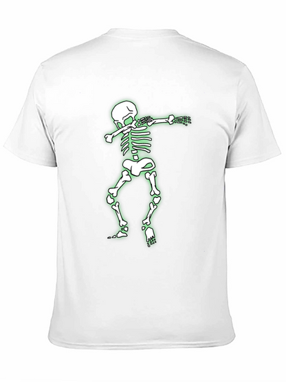 Skeleton Dabbing Graphic Tee - Black Cotton Shirt