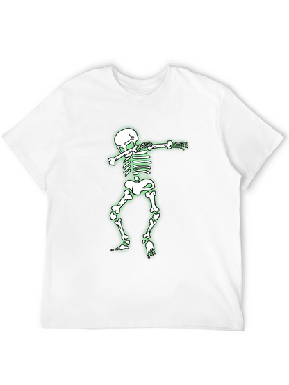 Skeleton Dabbing Graphic Tee - Black Cotton Shirt