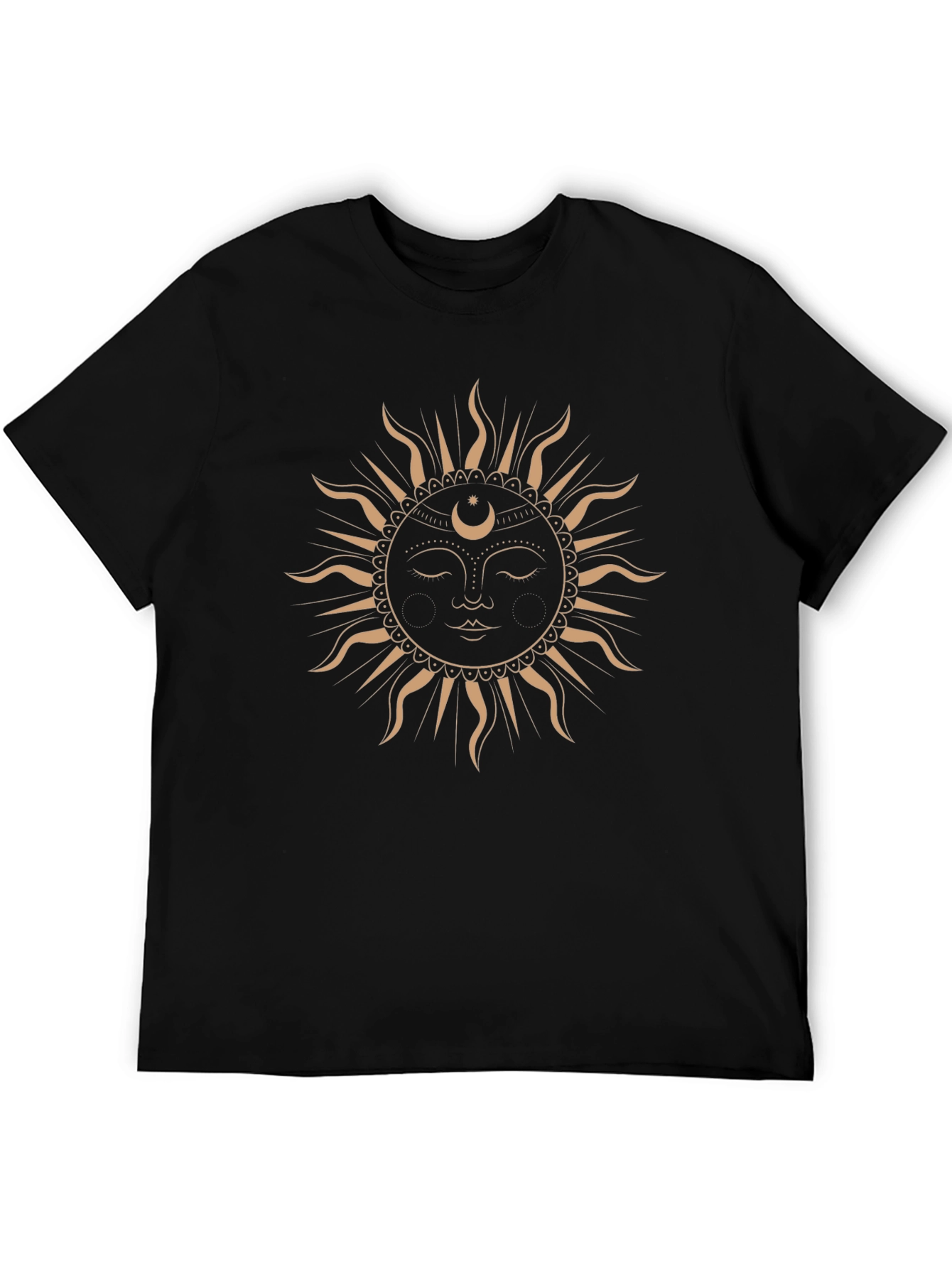 Mystic Sun Graphic Tee - Black Cotton T-Shirt