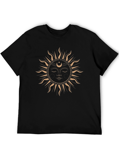 Mystic Sun Graphic Tee - Black Cotton T-Shirt