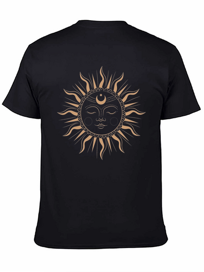 Mystic Sun Graphic Tee - Black Cotton T-Shirt