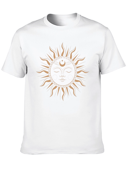 Mystic Sun Graphic Tee - Black Cotton T-Shirt