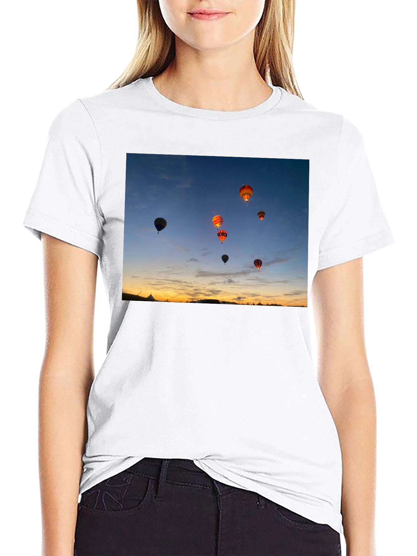 Sunset Hot Air Balloon Graphic Tee