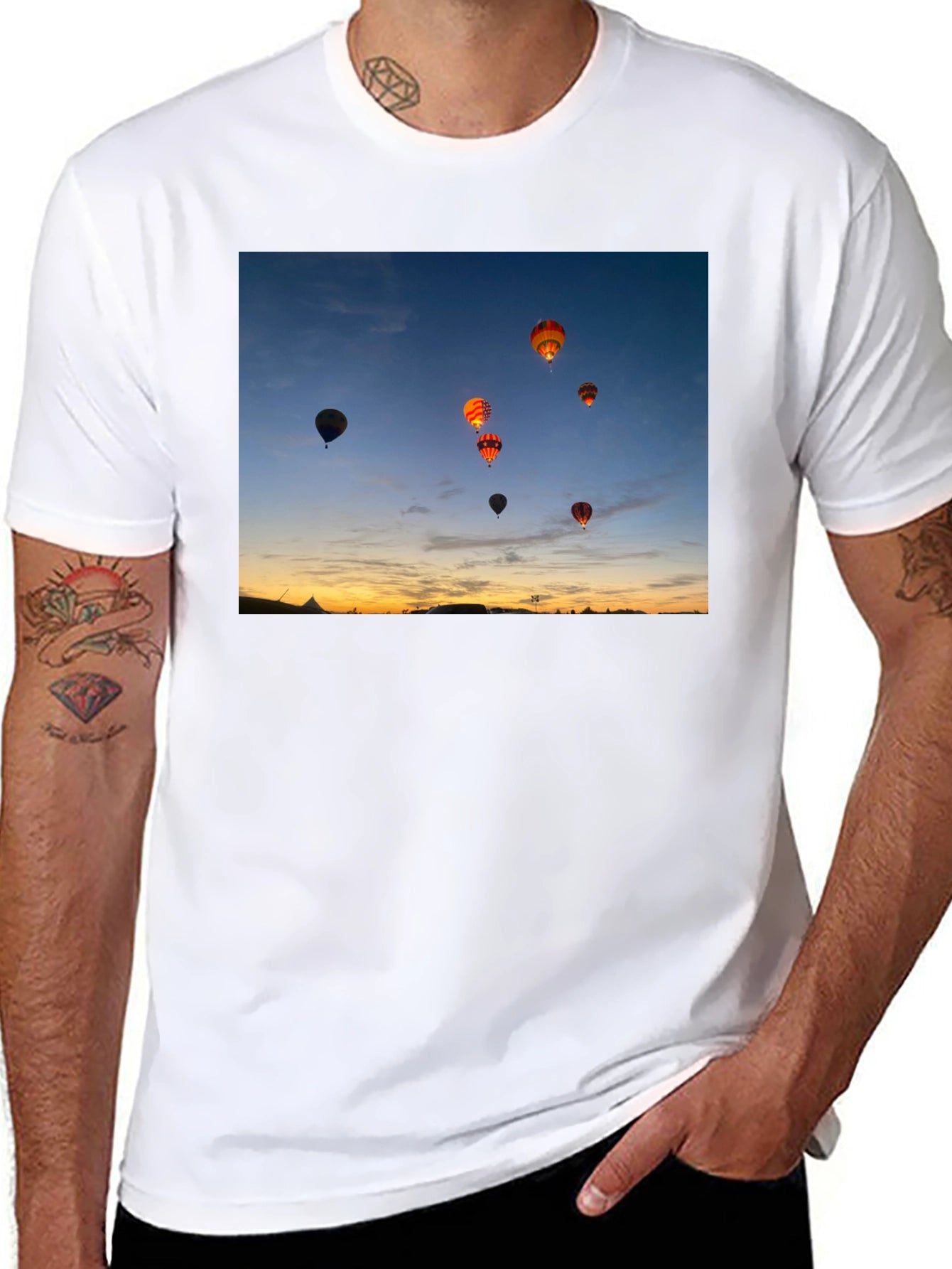 Sunset Hot Air Balloon Graphic Tee