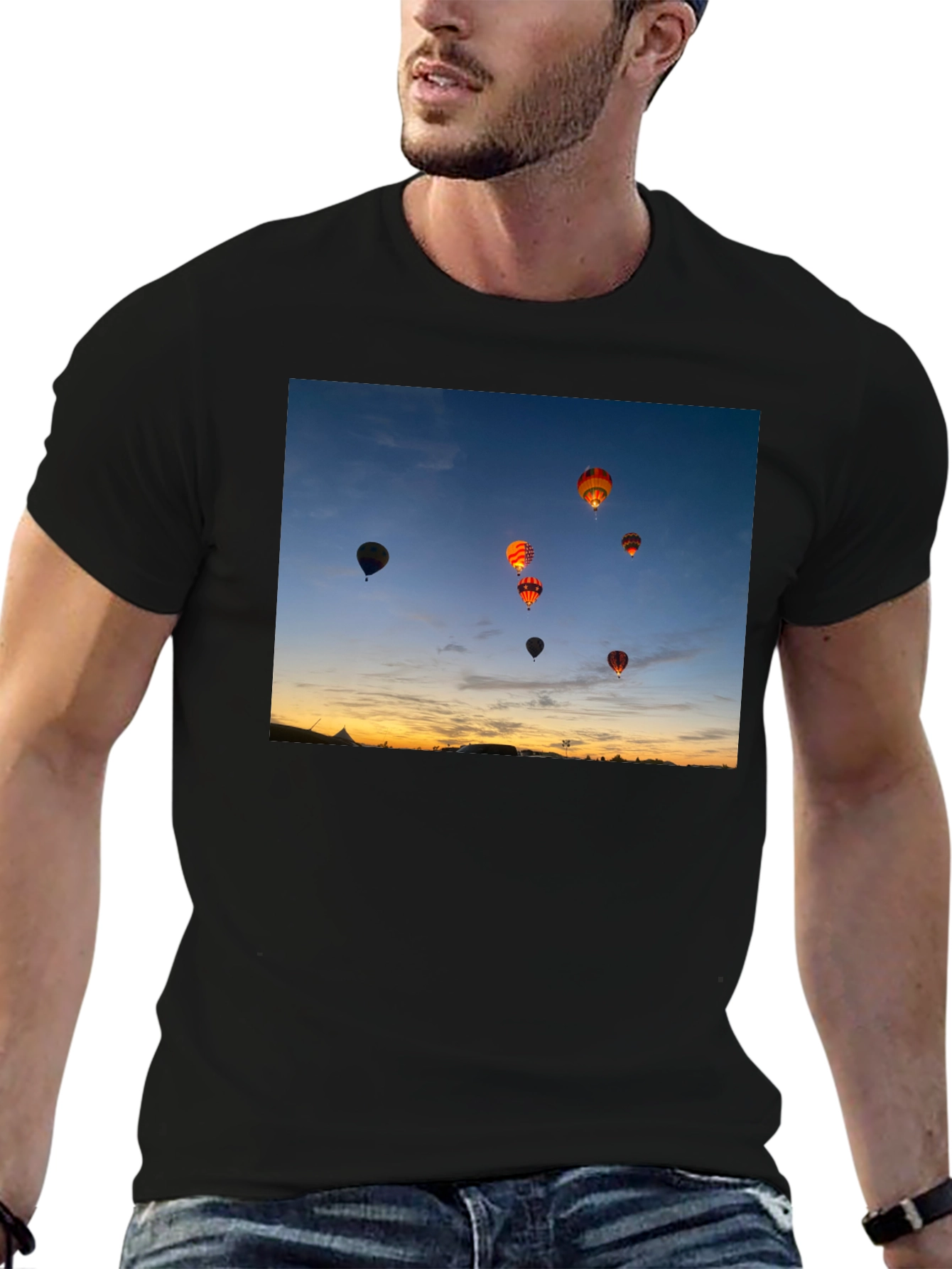 Sunset Hot Air Balloon Graphic Tee