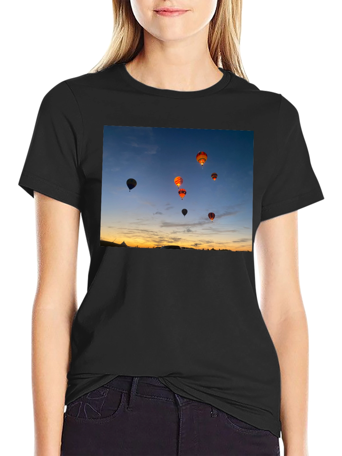 Sunset Hot Air Balloon Graphic Tee