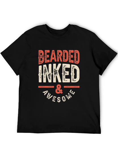Bearded Inked & Awesome Graphic Tee