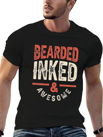 Bearded Inked & Awesome Graphic Tee