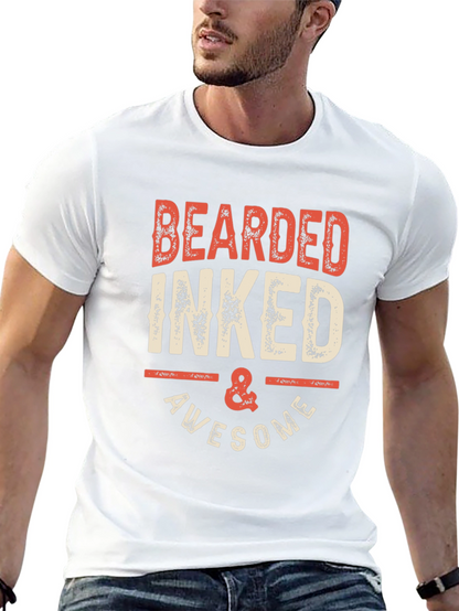 Bearded Inked & Awesome Graphic Tee