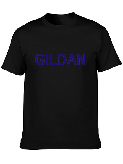 Gildan Mens Black Crew Neck T-Shirt