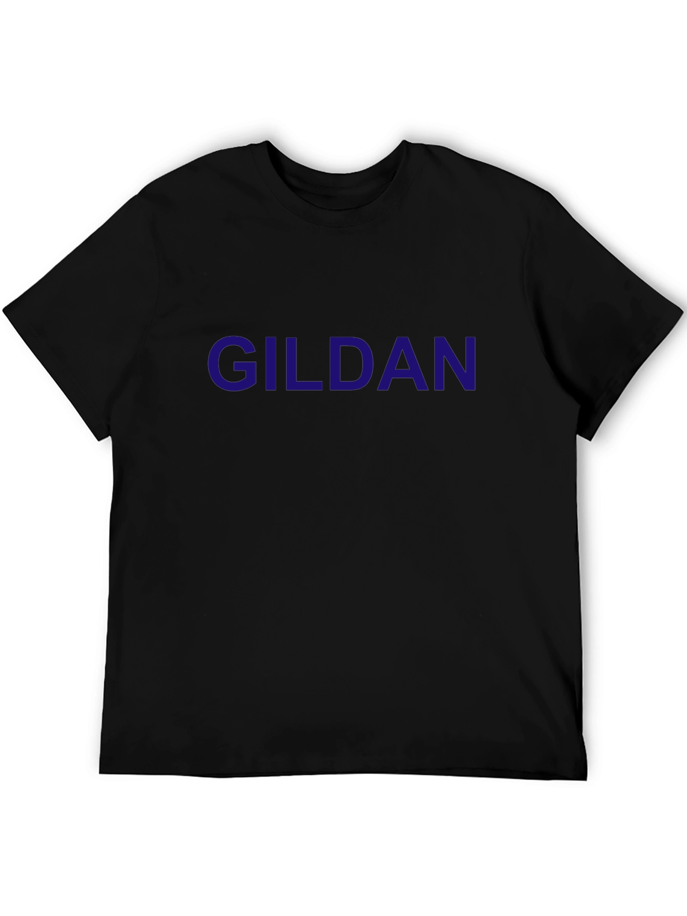 Gildan Mens Black Crew Neck T-Shirt