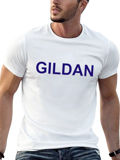 Gildan Mens Black Crew Neck T-Shirt