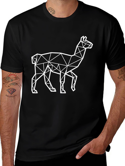 Geometric Llama T-Shirt - Modern Style