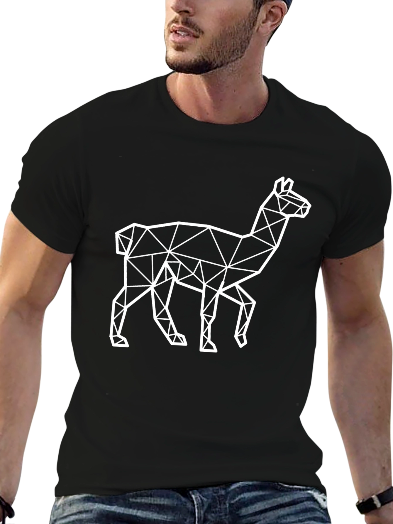 Geometric Llama T-Shirt - Modern Style