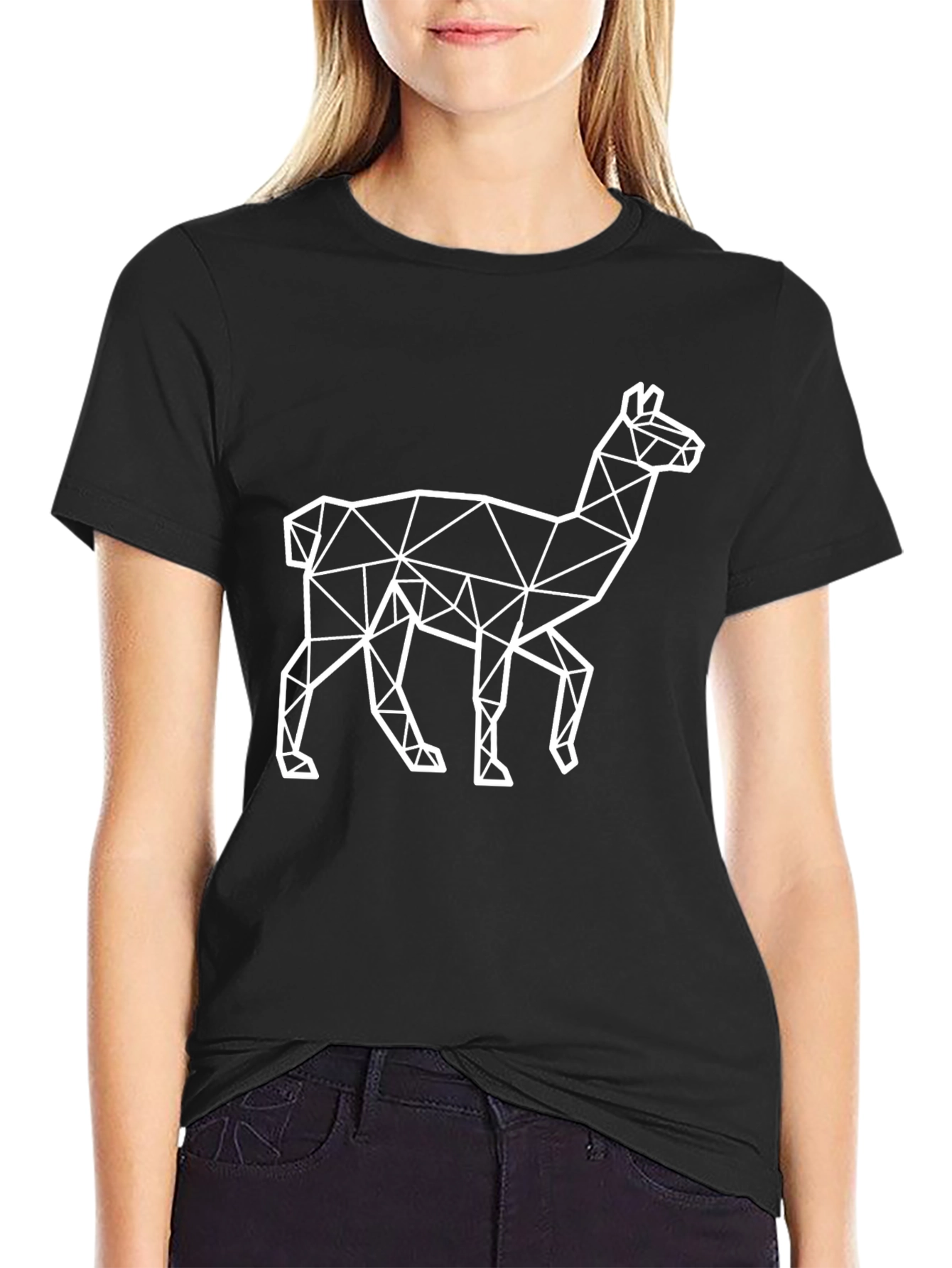 Geometric Llama T-Shirt - Modern Style