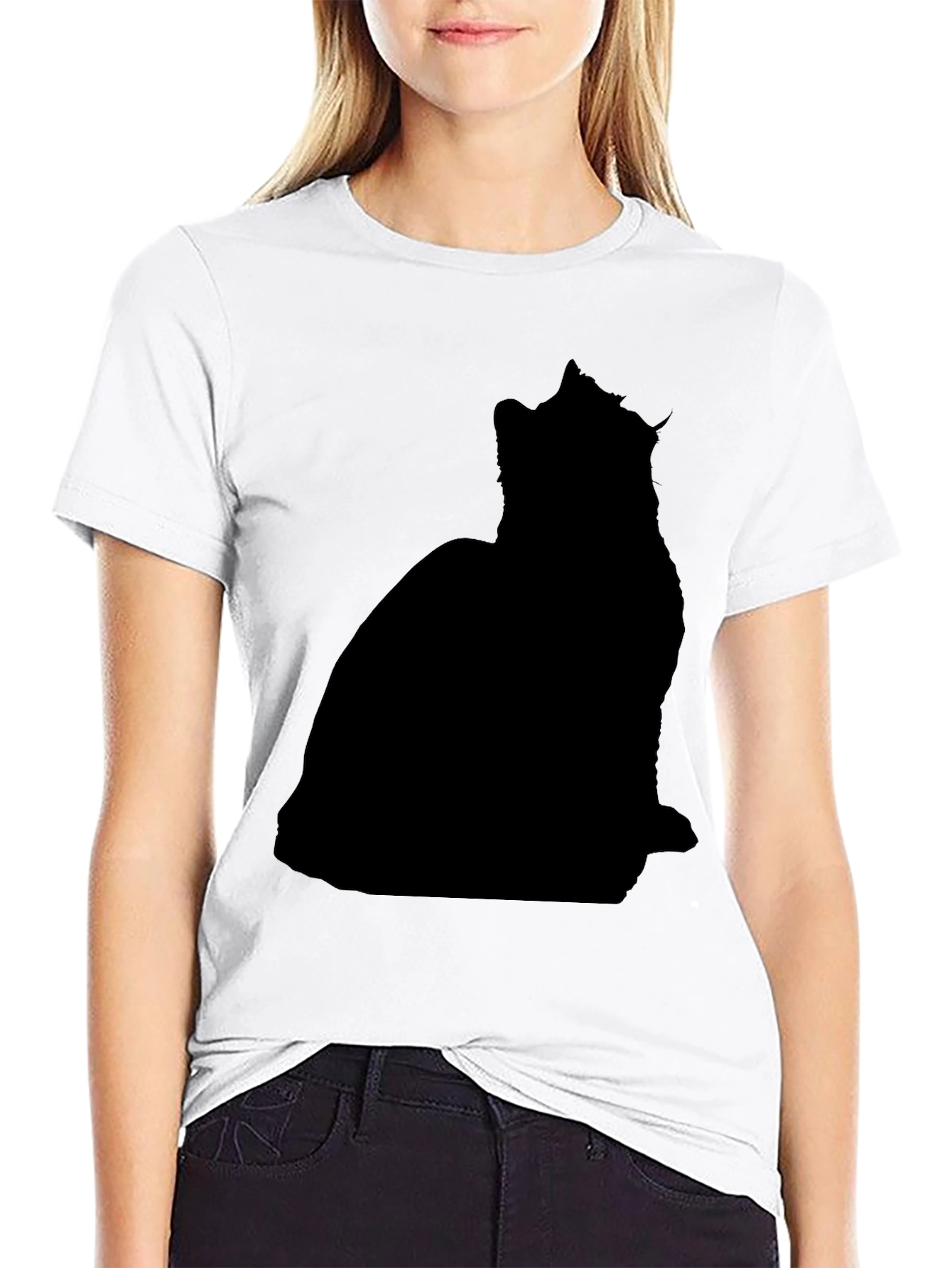 Mens Black Cat Silhouette T-Shirt