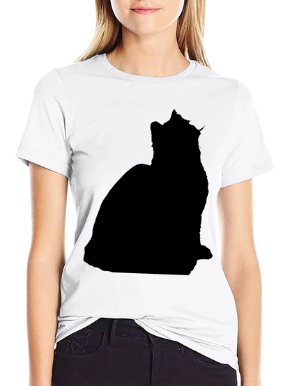 Mens Black Cat Silhouette T-Shirt