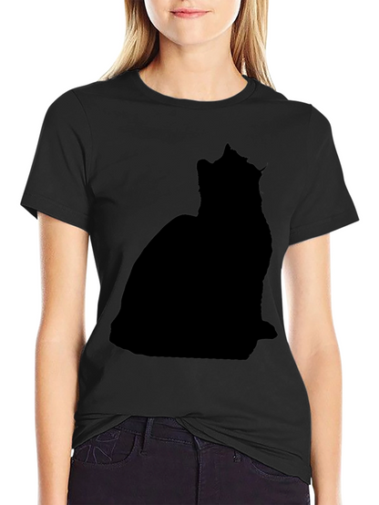 Mens Black Cat Silhouette T-Shirt