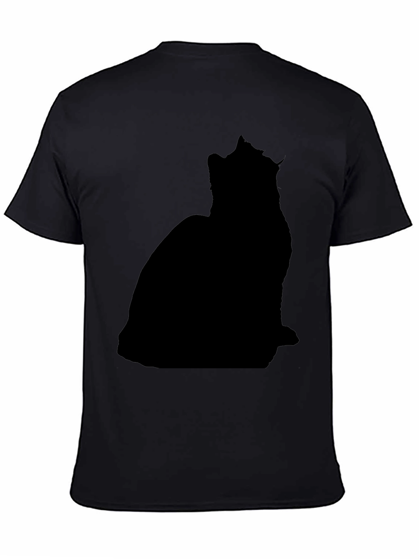 Mens Black Cat Silhouette T-Shirt