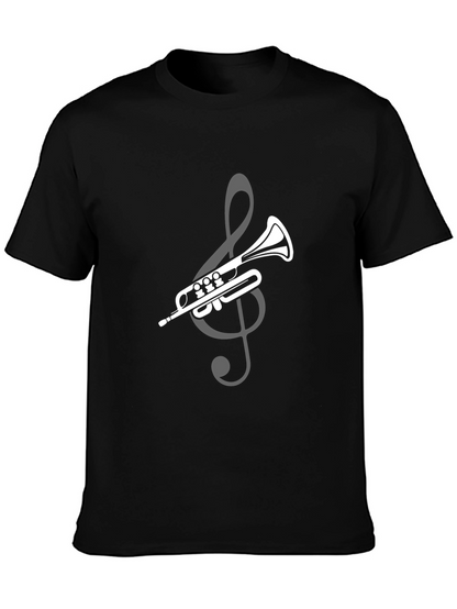 Trumpet & Treble Clef Graphic T-Shirt