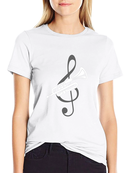 Trumpet & Treble Clef Graphic T-Shirt