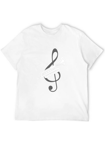 Trumpet & Treble Clef Graphic T-Shirt