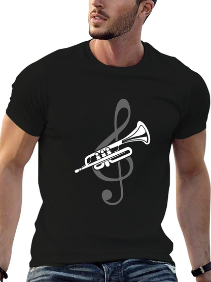 Trumpet & Treble Clef Graphic T-Shirt