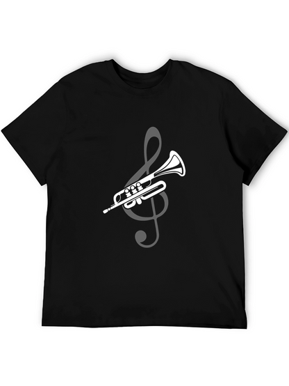 Trumpet & Treble Clef Graphic T-Shirt