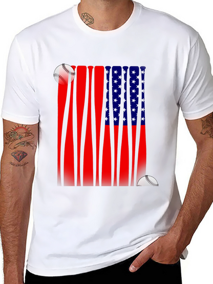 Patriotic Baseball Bat Flag T-Shirt