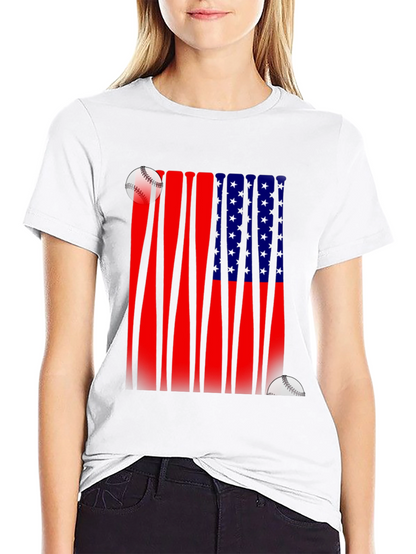 Patriotic Baseball Bat Flag T-Shirt