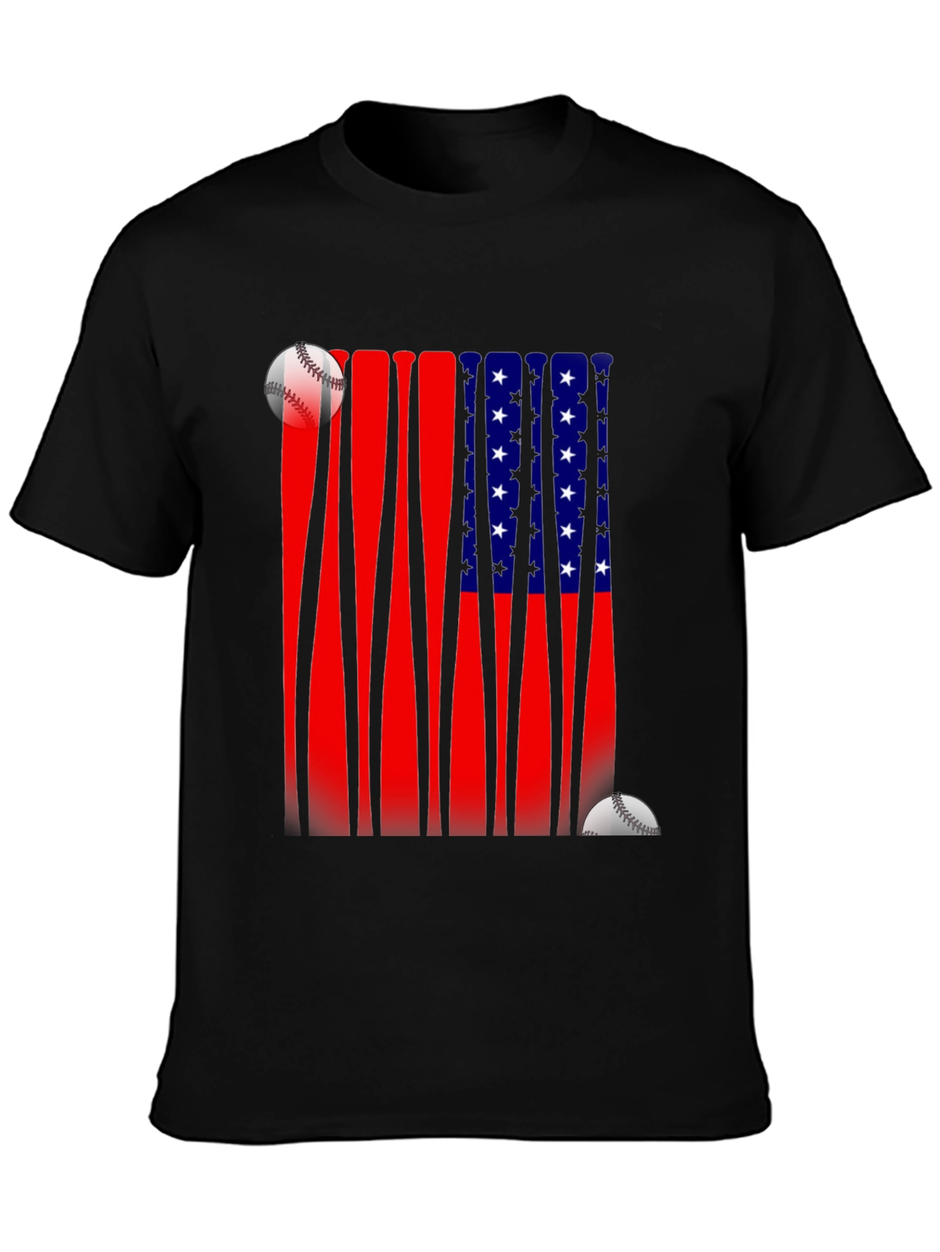 Patriotic Baseball Bat Flag T-Shirt