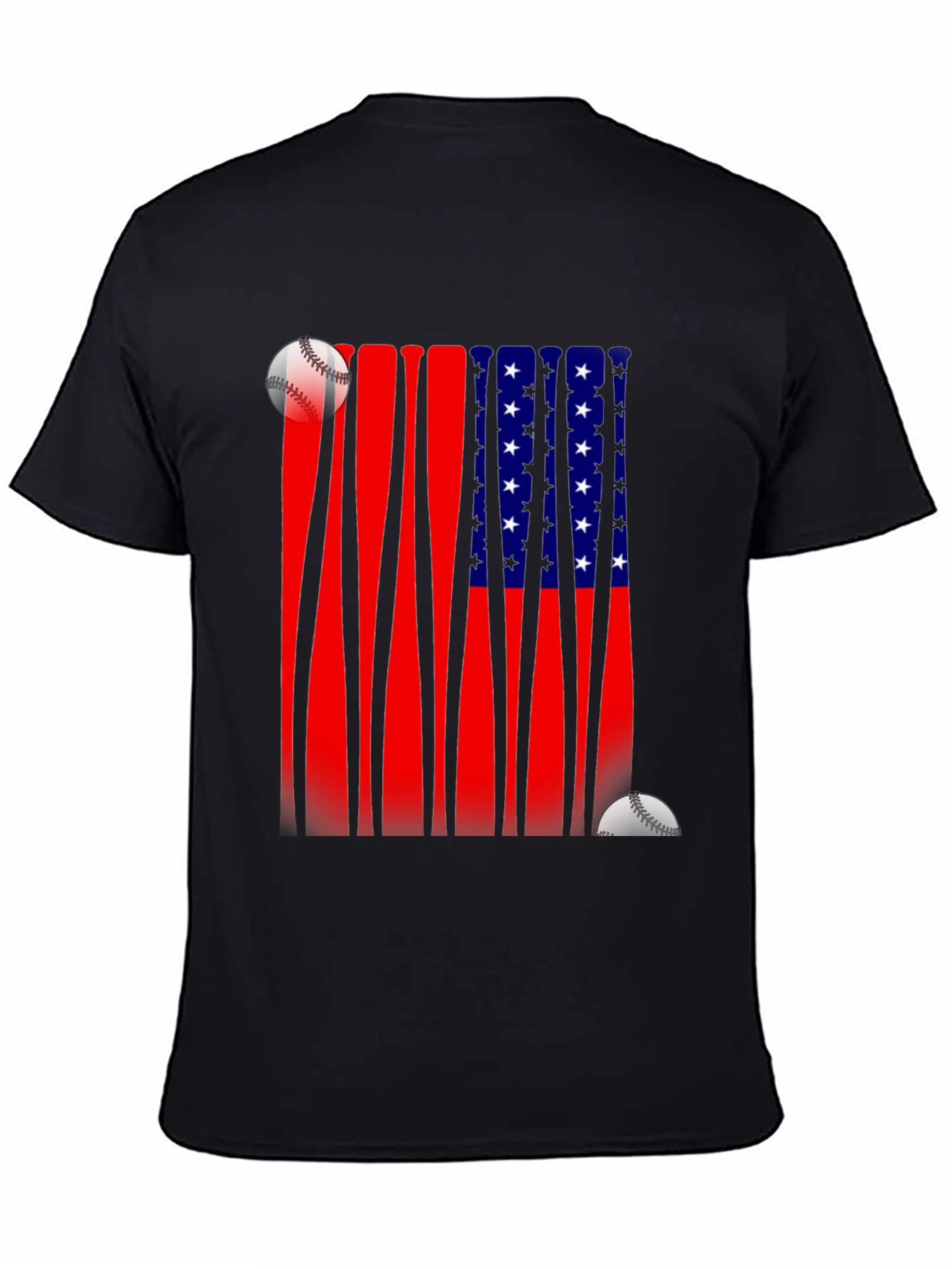 Patriotic Baseball Bat Flag T-Shirt
