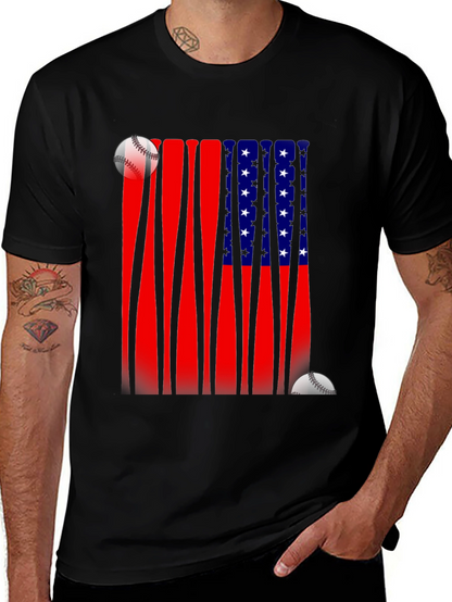 Patriotic Baseball Bat Flag T-Shirt