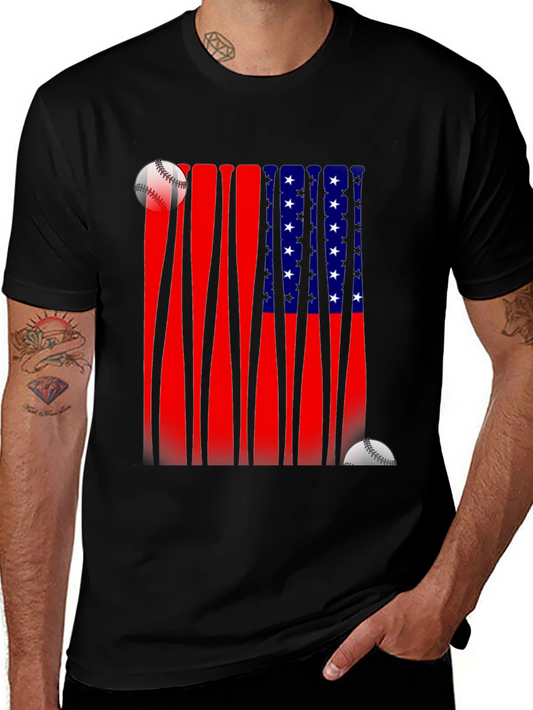 Patriotic Baseball Bat Flag T-Shirt