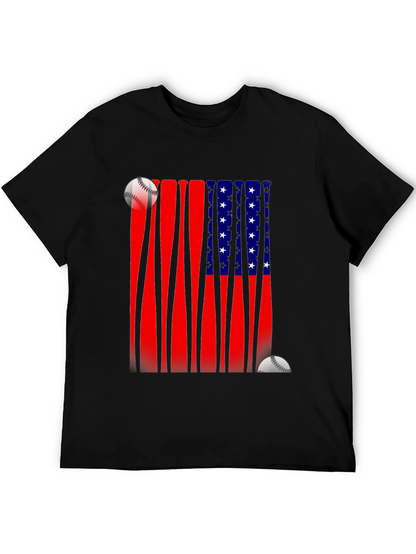 Patriotic Baseball Bat Flag T-Shirt